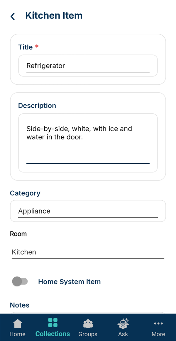 A new kitchen item: Refrigerator, category Appliance