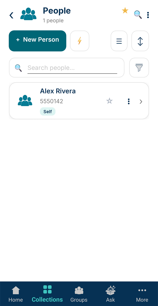 The People collection with Alex Rivera marked Self
